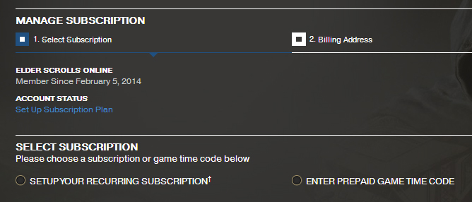 Changing ESO Subscription