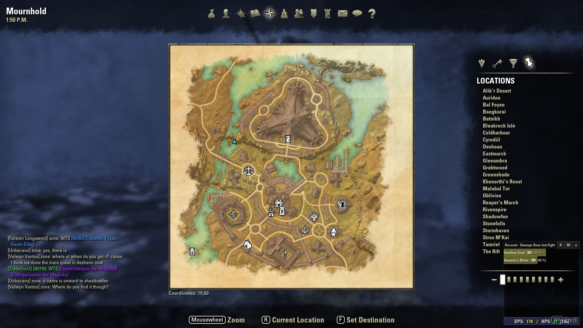 Deshaan - Map, Skyshards, Quests